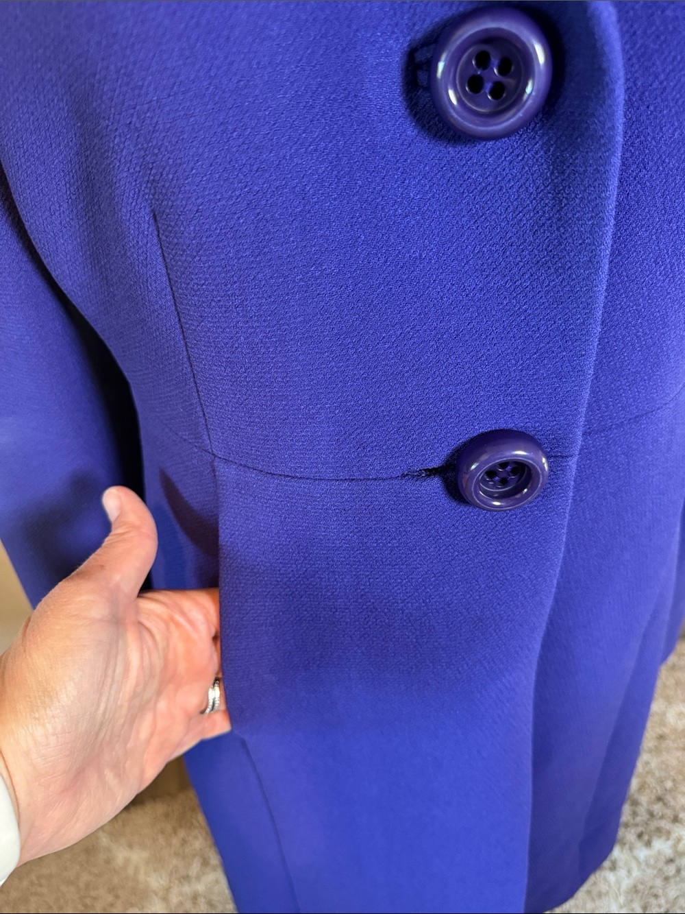 J.Crew Y2K Classic Purple Wool Blend Pea Coat size 4 - Picture 5 of 16